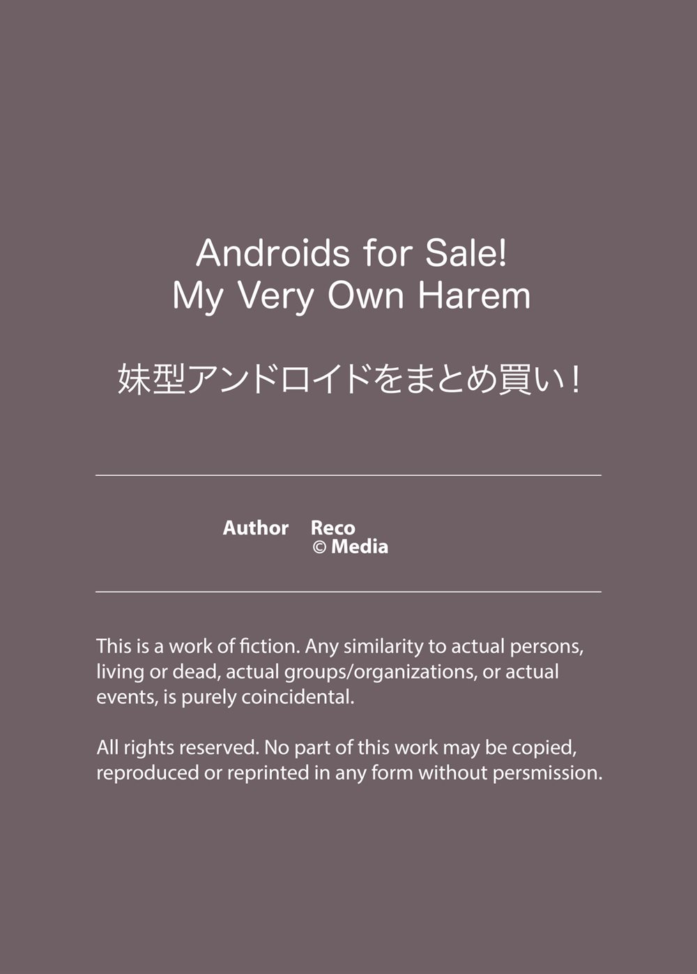 Androids For Sale! My Very Own Harem