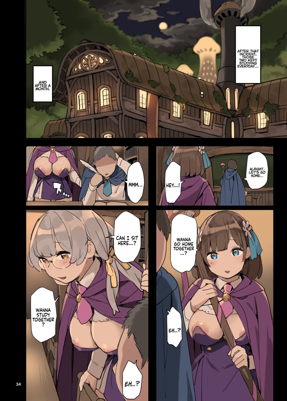 Page 34 | Studying Sex With Magic! (Original) - Chapter 1: Studying Sex  With Magic! [Oneshot] by Irotenya at HentaiHere.com